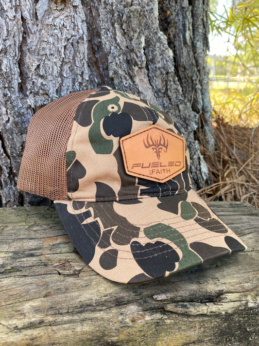 Old School Camo Unstructured Patch Hat